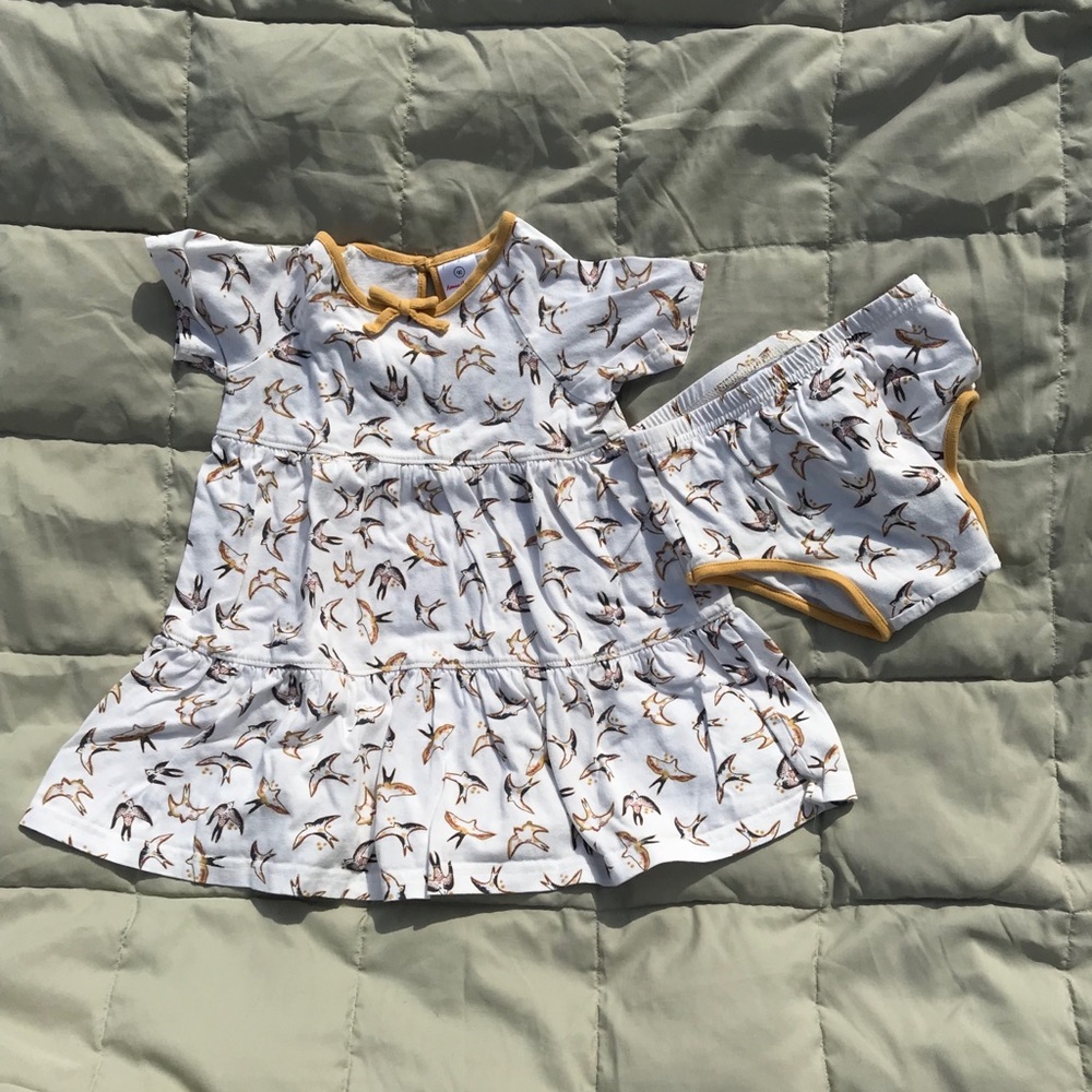 Hanna Andersson seagull dress and bloomers 90